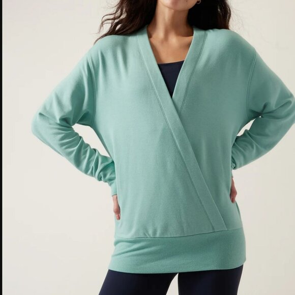 Athleta Purana V-Neck Wrap Sweatshirt - Picture 1 of 14